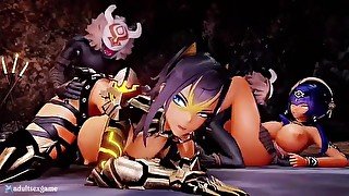 3D Animation Porn Candace & Dehya Group sex gangbang by monster (zxc77133) [genshin impact]