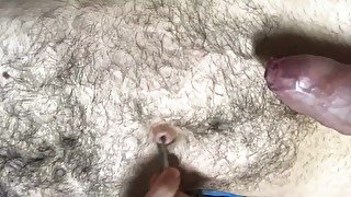 Belly button cumshot