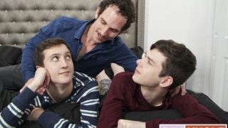 Stepfamily anal 3some with Jack Andram, Dakota Lovell, and Greg Mckeon