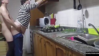 She Has Arrived From Shopping And They Fuck In The Kitchen 25 Min