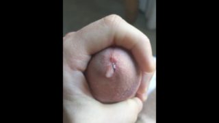 Masturbating with close up precum 