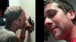 Straight guy gives gay BJ on gloryhole