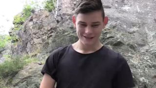 Bubble butt Czech twink receives a HUGE load all over his ass