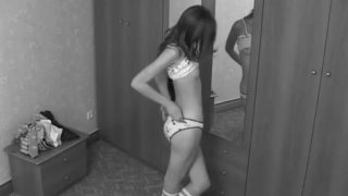 Kinky teen is spied changing her clothes