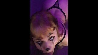 clown girl gets face fucked