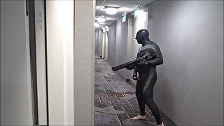 rubber commando training in hotel hall