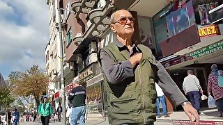 Huge cock big balls turkish grandpa