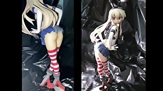 フィギュアぶっかけ フィギュア射精 】 艦これ 島風　突き出した尻にぶっかけ