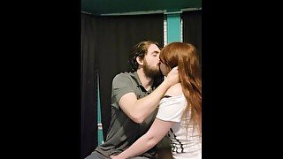 Redhead fucked hard and cum on tits and face