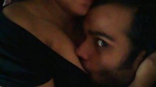 Indian Couple Kissing and Titty Licking