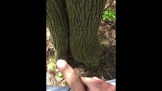 Young guy cum at the park