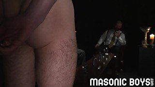 MasonicBoys - 3 suited DILFs use & raw fuck cute twink boy