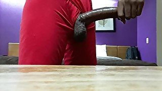 BBC in red briefs stroking and jerking until gigantic cumshot(Prettydickchris0)