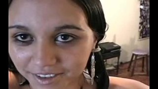 Charming latina hussy gives a classy blowjob