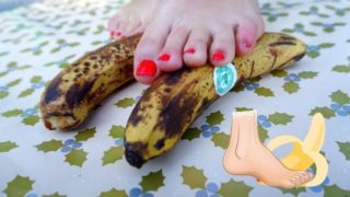 Smashing his Banana with my FEET Food Porn FETISH ASMR