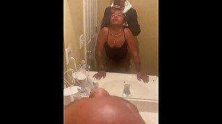 Becky Takes Back Shots Like A Boss in the bathroom ( quickie )