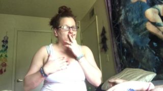 Smoking Milf smokes, storkes, sucks, and spits!! Hot smoking MILF ACTION!!!