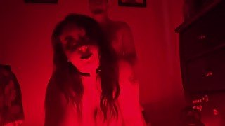 Lusty Married Couple Fuck In Seductive Red Lighting