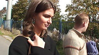 Outdoor fucking in the Czech streets with brunette Nikola Jiraskova