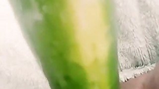 Pt 2. Creamy cucumber masturbation