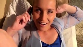 Girl keeps talking on phone even when boyfriend fucks