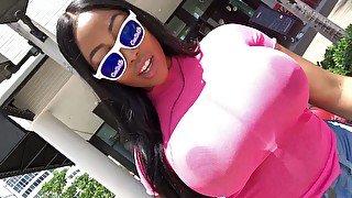 CamSoda - Moriah Mills struts in public showing big tits