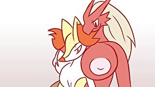 Braixen X Blaziken By:pcred566