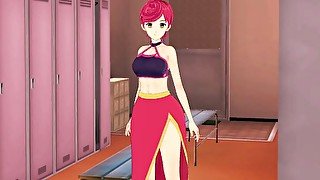 Trish Una is caught by a partner in the locker room and gets fucked hard Jojo's Bizarre Adventure