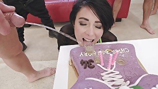 Cris Bathory, basined Bday party, 7on1, BWC, DAP, Gapes, Wrecked Ass, Almost ButtRose, Pee Drink, Cum in Mouth, Swallow GIO2451 - PissVids