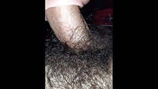 Sliding huge cock into fleshlight