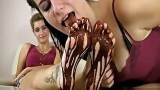 Foot Fetish with chocolate