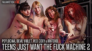 Teens Just Want The Fuck Machine 2 With Devil Violet And Red Coxy