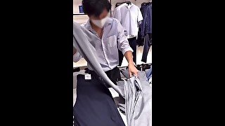 Public masturbation in risky mall