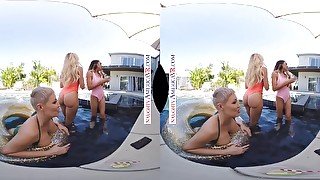 Naughty America Three hotties bang their friend's son in VR - Brandi love