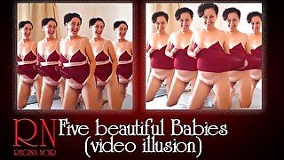 Five beautiful girls (video illusion) are dancing for you. They lure you to become my friend, watch