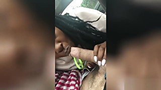 Black Hooker Giving Me A Blowjob In My Car