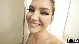 Tall Tattooed Slut Loves Piss POV