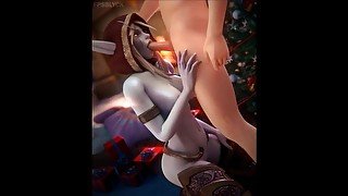 Sylvanas sucking schlong during christmas eve