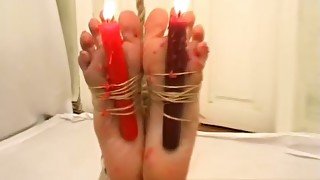 All Tied Up And Candle Wax Burns The Feet