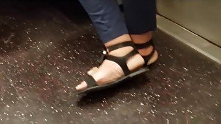 Candid ebony feet