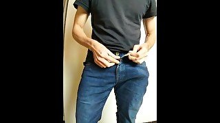 Massive Bull Cock inside tight jeans