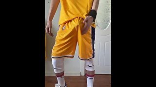 Masturbation show by basketball boy