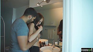 Cheating petite euro cuckolds her boyfriend