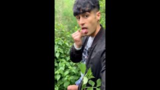 Own precum tasting outdoor