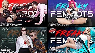 Freaky Fembots Compilation With Tiffany Watson, Jazmin Luv, Lily Lou, Charma Kelly - TeamSkeet