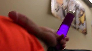 Vibrating my big hard cock