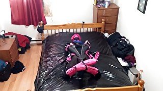 Sissy Maid In Self Bondage Armbinder Hogtie