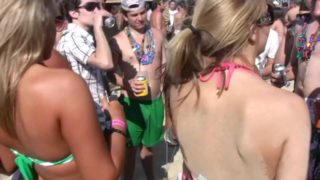 Dance Party On The Beach With Lots Of Hotties In Bikinis