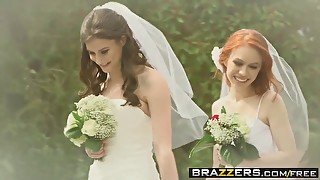 Kymberlee Anne & Dolly Little get down & dirty in wedding day anal action