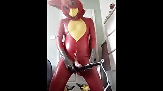 Rubber Bird Wanding and Filling Bad Dragon Hazel the Werewolfess